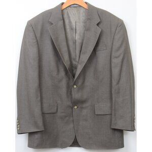 Oscar de la Renta Brown Silk Wool Sport Coat Jacket Two Button Blazer‎ 44R